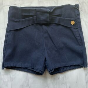 Lili Gaufrette Navy Bow Front Shorts